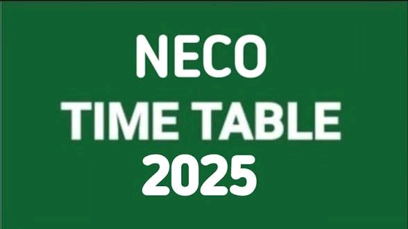 neco timetable 2025