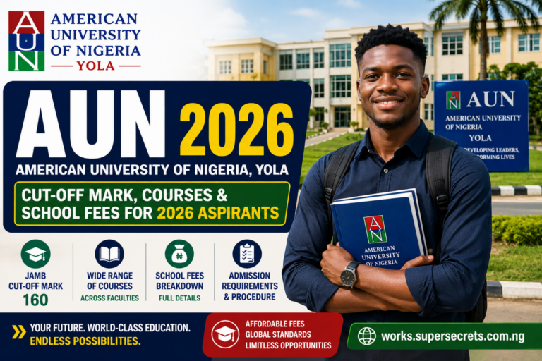 American University Of Nigeria (AUN) Yola: Cut-Off Mark, Courses & School Fees For 2026 Aspirants