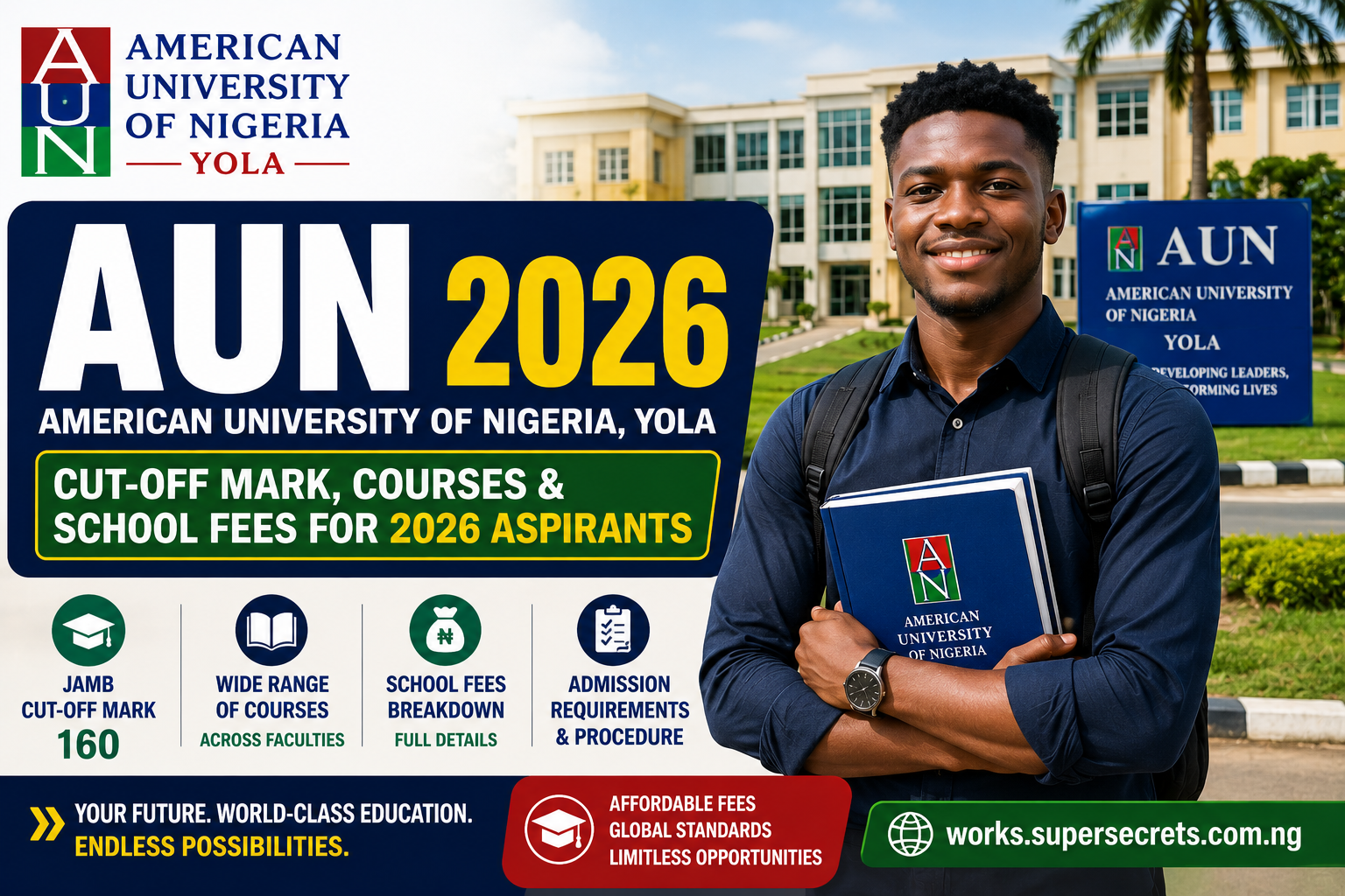 American University Of Nigeria (AUN) Yola: Cut-Off Mark, Courses & School Fees For 2026 Aspirants