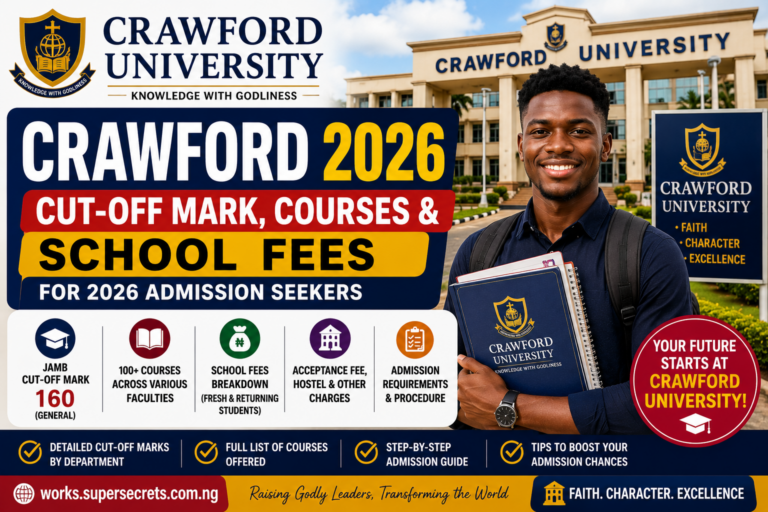 Crawford University Cut-Off Mark, Courses & School Fees For 2026 Admission Seekers