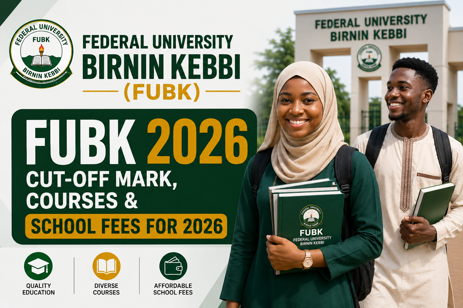 Federal University Birnin Kebbi (FUBK) Cut-Off Mark, Courses & School Fees For 2026