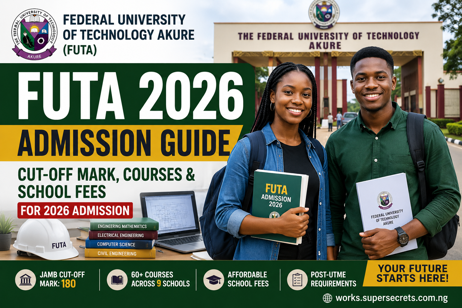 Federal University Of Technology Akure (FUTA) Cut-Off Mark, Courses & School Fees For 2026 Admission
