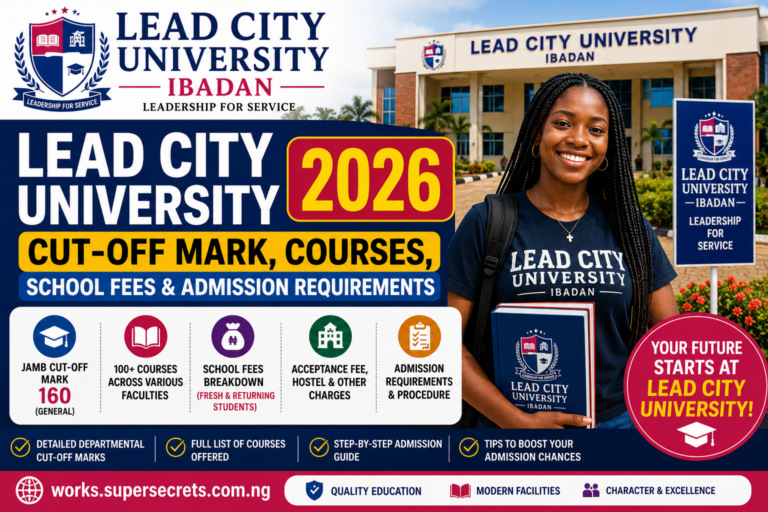 Lead City University Ibadan 2026 Cut-Off Mark, Courses, School Fees & Admission Requirements