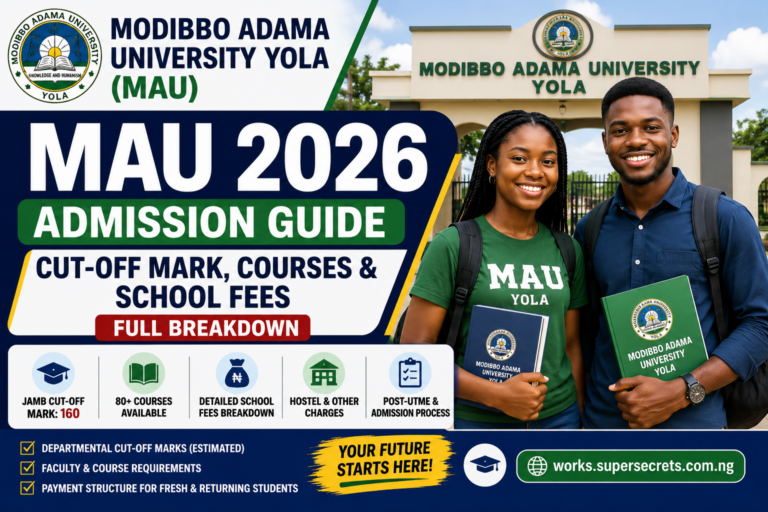 Modibbo Adama University Yola (MAU) Cut-Off Mark, Courses & School Fees For 2026: Full Breakdown