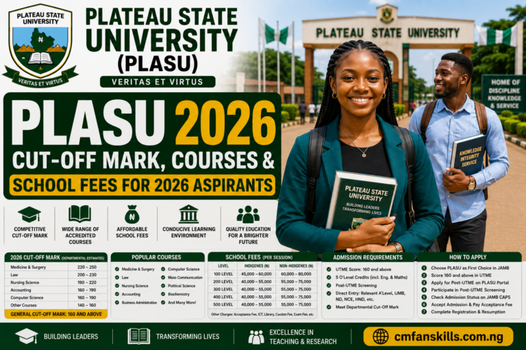 Plateau State University (PLASU) Cut-Off Mark, Courses & School Fees For 2026 Aspirants
