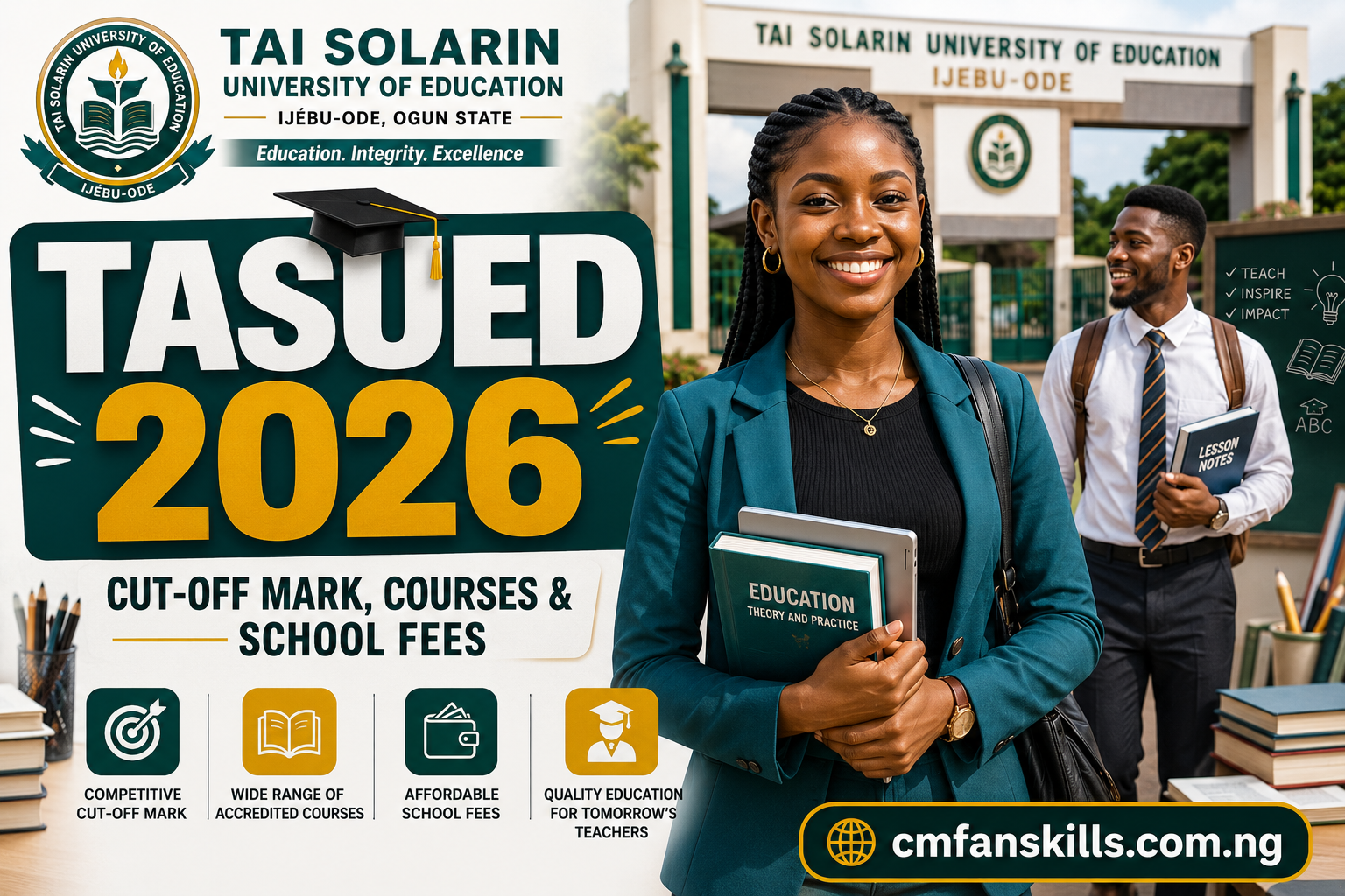 Tai Solarin University Of Education (TASUED) Cut-Off Mark, Courses & School Fees For 2026